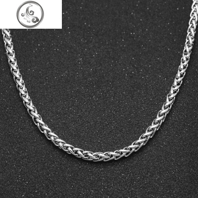 单链配链项链男士龙骨链加粗个性霸气嘻哈潮人简约银色钛钢不色 JiMi