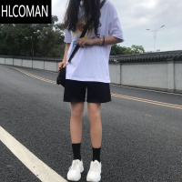 HLCOMAN新款三五分运动短裤男女夏季薄款宽松休闲直筒港味潮ins情侣中裤
