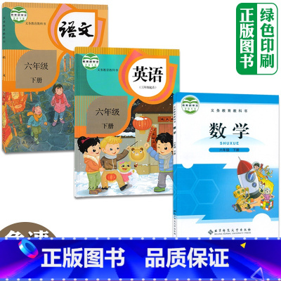 [正版]2024新版小学六6年级下册人教版语文精通版英语北师大版数学全套3本装 六年级下学期语数英人教语文精通3起点英