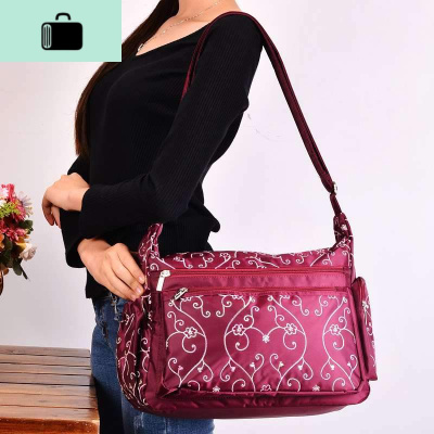 尼龙防水大容量出行斜挎旅行单肩中老年女士多层女包妈妈帆布NEW LAKE女斜挎包