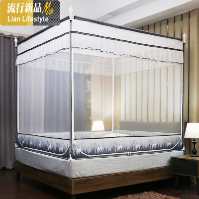 蚊帐拉链坐床式家用蒙古包儿童围栏防摔回形底宝宝婴儿小孩防床 三维工匠