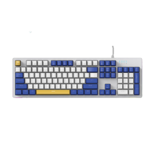 雷神(ThundeRobot)K104稚趣 104键 有线机械键盘 混彩背光键盘 电脑游戏笔记本办公家用 全键无冲 红轴 蓝色