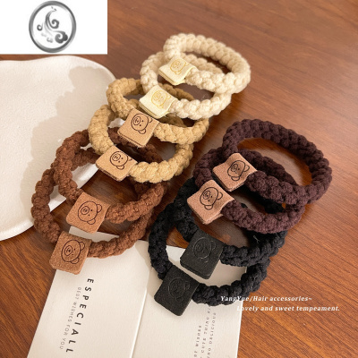 JiMi小熊发圈头饰简约发绳橡皮筋女扎头高弹力耐用皮套头绳2023年新款