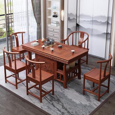 美帮汇茶桌椅组合实木功夫茶台家用茶桌喝小茶艺桌子茶具套装一体泡茶几