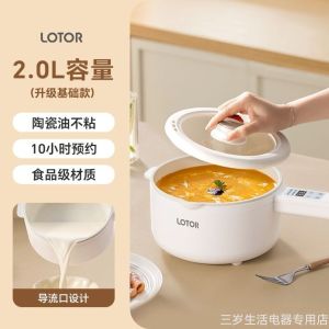 LOTOR徕多电炒锅电煮锅 迷你宿舍煮面小锅泡面锅电热锅小电锅辅食一体锅 智能标准款2L