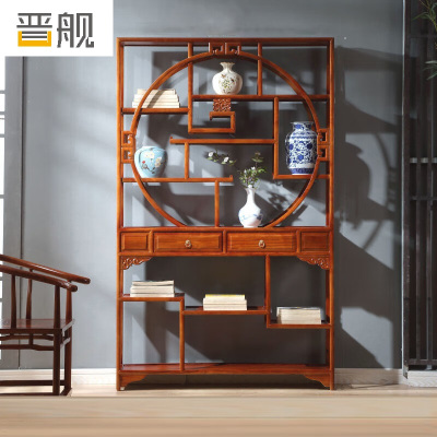 晋舰博古架多宝阁茶叶架子新中式客厅办公室隔断置物架 多宝阁博古架