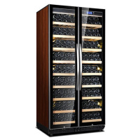 尊堡BJ-735 双开门红酒柜恒温酒柜定制酒柜商用双门一体柜压缩机大容量 340支装 棕木纹满配款