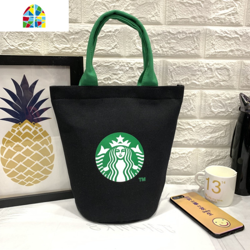 日式饭盒袋子便当包上班族帆布手提袋圆形保温桶手拎袋大容量学生 FENGHOU 深蓝