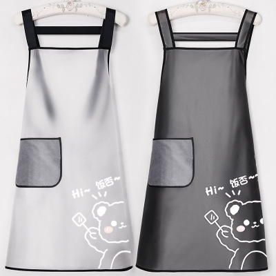 透明围裙女家用厨房防水防油餐饮专用做饭围腰2024新款软皮工作服