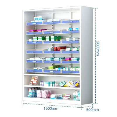 尔迈门诊药房药架药盘架医院药店药品分类架钢质办公柜 三联联抽屉