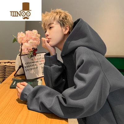 YANXU连帽卫衣男新款美式复古高街oversize帽衫痞帅宽松外套