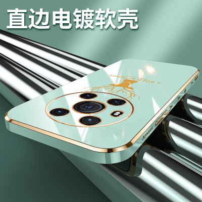 魅爱琳 荣耀Magic3手机壳 Magic3Pro保护套华为外壳 直边电镀经典麋鹿 全包轻薄软套防摔 日韩时尚 侧边卡通