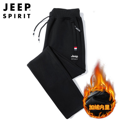 JEEP SPIRIT吉普男秋冬运动裤宽松弹力休闲加绒加厚长裤