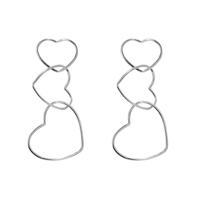 925爱心吊坠纯银耳钉女耳环耳饰个性ins小众网红耳坠冷淡风送女朋友老婆情人节七夕生日礼物
