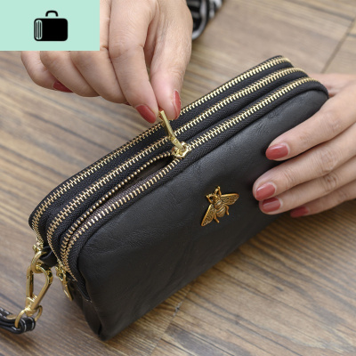 2020新款三拉链手拿包女士长款零钱包欧美时尚手机包百搭小包包NEW LAKE女手包