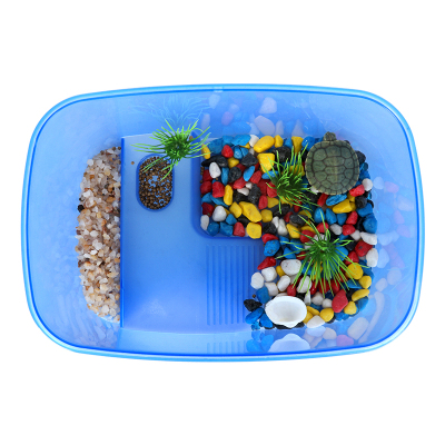 乌龟缸带晒台巴西龟大型小鱼缸别墅家用塑料养龟的专用缸造景龟盆