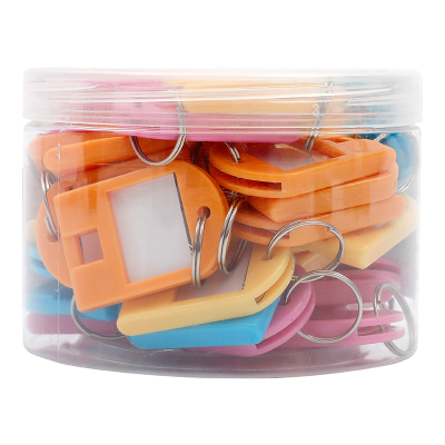 天章办公(TANGO) 钥匙牌 钥匙扣钥匙圈钥匙收纳盘管理箱专用钥匙扣 24个装彩色