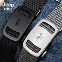 JEEP官方正品男皮带无牙自动扣帆布腰带中青年户外尼龙工装裤带潮