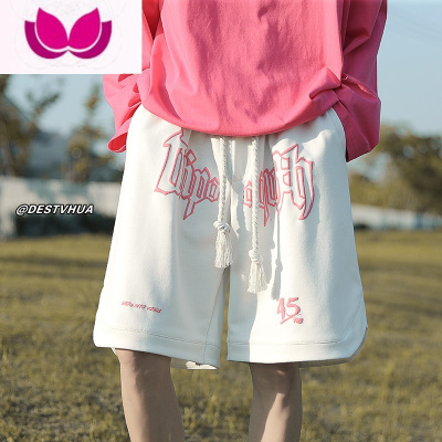 七斓松紧腰短裤男款夏季抽绳篮球运动五分裤子美式高街大码休闲大裤衩