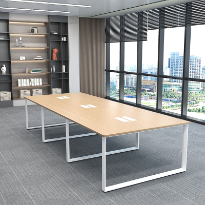 臻远ZY-D557-06简约会议桌洽谈桌接待室会议室长条桌五角管台架3600*1400
