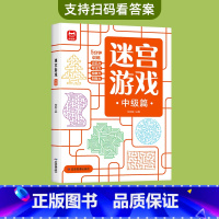 迷宫游戏(中级)6-8岁 [正版]儿童迷宫书3-4-5-6-7-8一10-12岁幼儿园到小学生分级迷宫专注力训练书一二年