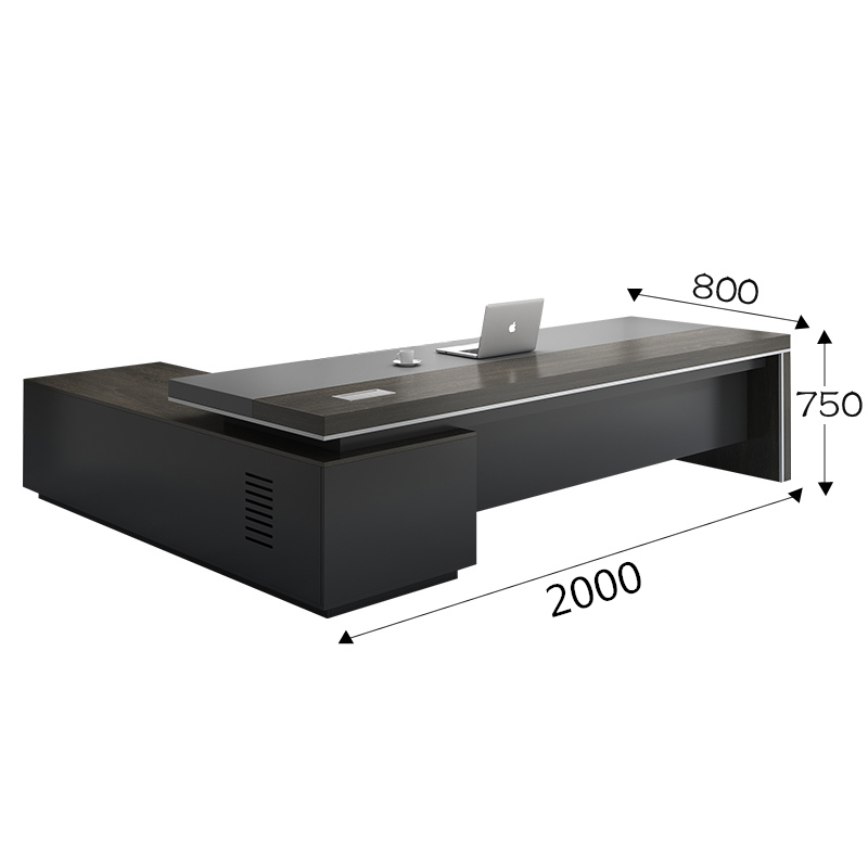 易企采 老板桌2000*800*750mm 高档总裁桌 总裁办公室经理桌大班台