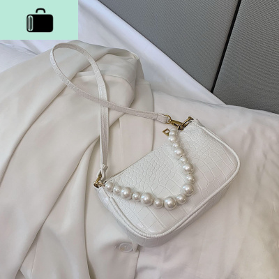 包包2020新款潮夏天小众珍珠腋下包奶茶色法棍单肩包女包时尚小包NEW LAKE女士单肩包