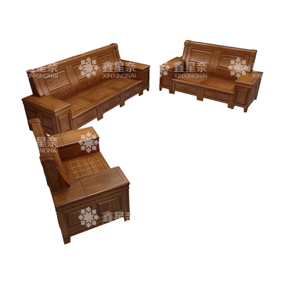 鑫星奈 XXN4022938 香樟木实木沙发组合新中式冬夏两用沙发 1+2+3沙发组合