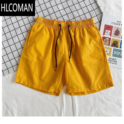 HLCOMAN四分裤男夏季沙滩裤韩版三分裤速干短裤糖果色宽松薄款运动短裤潮