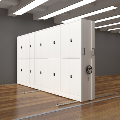 臻远密集架手摇式移动档案柜钢制轨道密集架一列5组