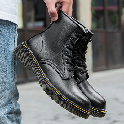 真皮1460马丁靴男女款英伦风博士短靴ins酷春秋单鞋薄款黑色六孔