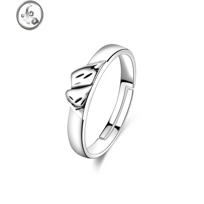 JiMi优雅浪漫山海之恋男女情侣开口对戒 山盟海誓网红INS小众情侣戒指