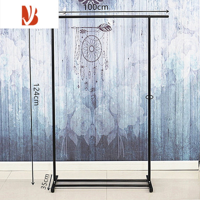 三维工匠简易晾衣架落地衣柜阳台晒衣服架子卧室家用晾衣杆室内折叠挂衣架