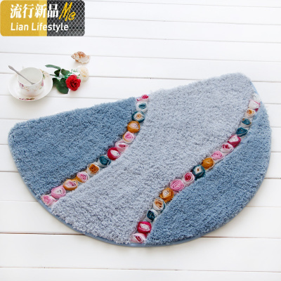 田园半圆地垫室内卧室垫入户玄关垫浴室吸水脚垫厨房防滑垫 三维工匠地毯