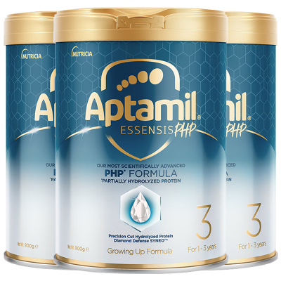 [3罐装]Aptamil香港原装进口爱他美奇迹白罐3段1-3岁适度水解婴幼儿配方奶粉900g