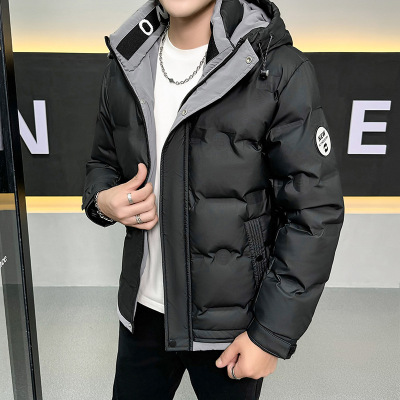 羽绒服男士冬季新款防寒保暖面包服休闲白鸭绒潮流青年连帽外套男