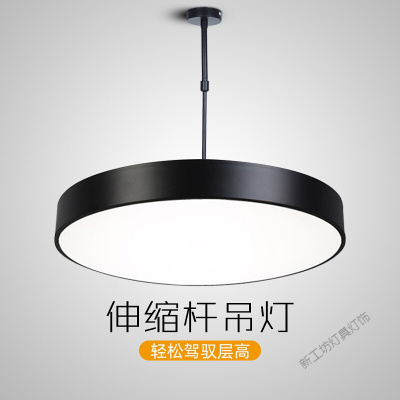 苏宁放心购 圆形吊灯led办公室现代简约客厅美发店餐厅饭店工业风创意灯具