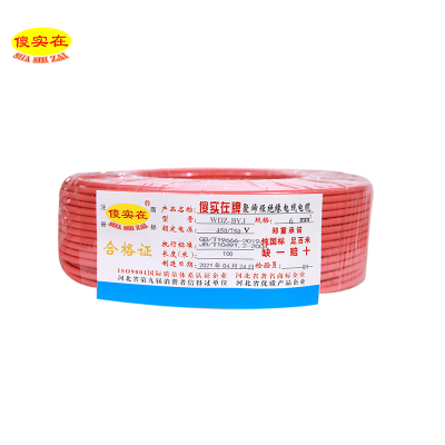 傻实在(SHASHIZAI) 电线 国标无卤低烟阻燃塑铜线 单芯股 100米 WDZ-BYJ 6 盘