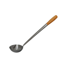 炯毅 炒勺厨师专用炒菜勺子家用长柄汤勺 大号商用粥勺分菜勺 沙钢八两手勺 51cm 把