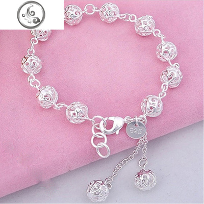 镂空球银手链女 简约流行圆珠手链日韩女士饰品送朋友生日 JiMi