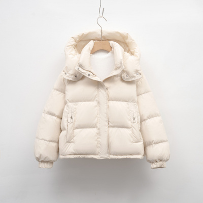 平湖短款羽绒服女冬季新款韩版常规简约连帽小个子保暖面包服外套