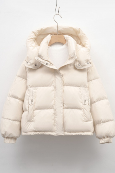 平湖短款羽绒服女冬季新款韩版常规简约连帽小个子保暖面包服外套