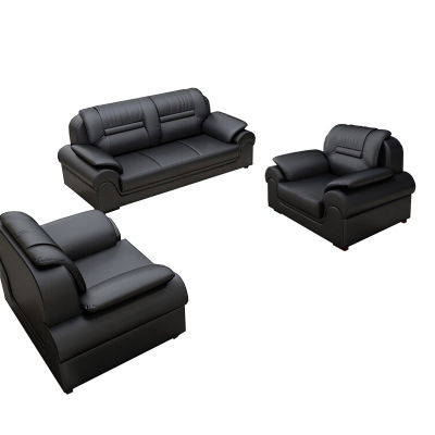 臻远 ZY5110326 办公沙发 商务办公室沙发会客沙发茶几组合牛皮3+1+1