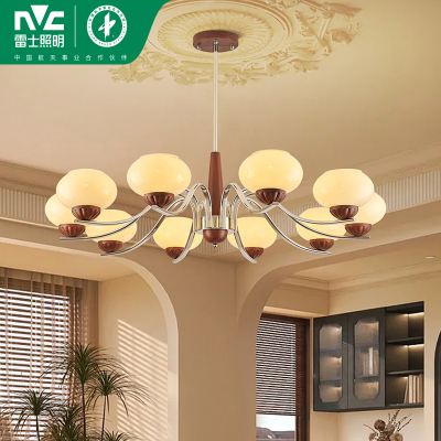 雷士照明[木棉]中古风木棉客厅吊灯国潮新中式灯具复古风卧室吊灯