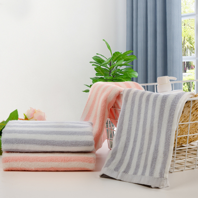 非草非木 纯棉毛巾吸水抑菌竹纤维面巾 白云条纹大毛巾 (76*34cm)(条)
