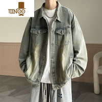 YANXU牛仔外套男生2023新款美式潮牌复古工装夹克宽松痞帅棒球服