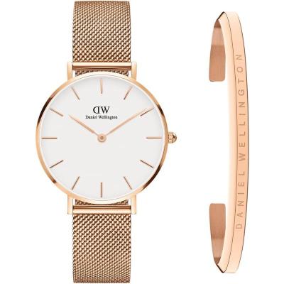 Daniel Wellington女士mm玫瑰金不锈钢防水腕表 时尚简约日常配饰