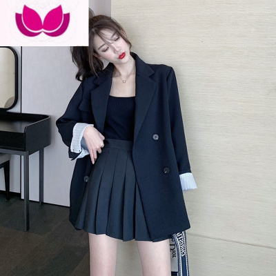 七斓时尚职业西装套装裙女2023新款小个子轻熟风气质百褶裙套