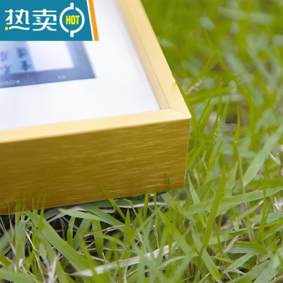 敬平情侣宫格相框diy定制挂墙送闺蜜女朋友家人结婚生日礼物 金色铝合金 [45*60cm]灰色卡纸