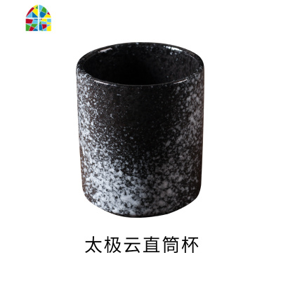 封后日式冷水壶陶瓷套装家用大容量花茶壶水杯可高温餐厅提梁壶凉茶壶 F 芝麻金直筒杯(6.2cmX7.3cm)容量约凉水壶